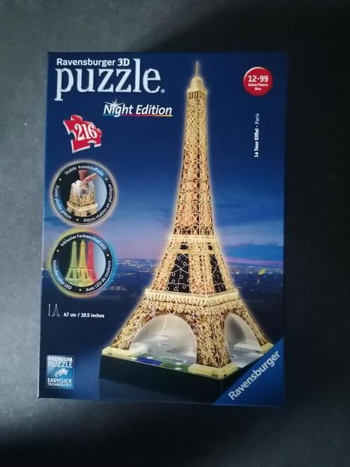 Eifeltoren lichtgevende 3D puzzel, Hobby & Loisirs créatifs, Sport cérébral & Puzzles, Comme neuf, Rubik's Cube ou Puzzle 3D, Enlèvement ou Envoi