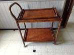 desserte vintage rotin laqué, plateau amovible et roulettes, Huis en Inrichting, Tafels | Sidetables, Ophalen, 50 tot 100 cm, Zo goed als nieuw
