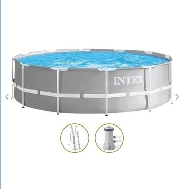 Intex zwembad 3,66Diameter H99cm met lader en filter, Tuin en Terras, Zwembaden, Ophalen, Zo goed als nieuw, Rond