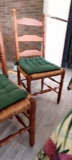 Lot de 6 chaises en chêne massif et assise en osier..., Ophalen, Hout, Eén