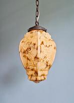 Art Deco hanglamp in gemarmerd opaline, jaren 1920-30, Antiek en Kunst, Antiek | Verlichting, Ophalen of Verzenden