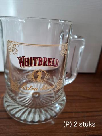 2 Whitbread Extra Stout bierpullen vintage
 beschikbaar voor biedingen