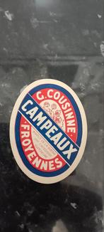 Oud bieretiket camoeaux br Cousinne Froyennes, Collections, Enlèvement ou Envoi, Comme neuf