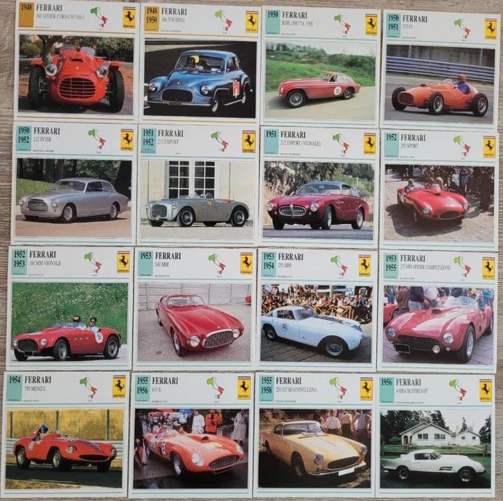 Ferrari: 44 verzamelkaarten, Collections, Marques automobiles, Motos & Formules 1, Comme neuf, Voitures, Enlèvement ou Envoi