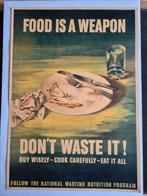 Historische oorlogsaffiche "Food is a Weapon", Verzamelen, Militaria | Tweede Wereldoorlog, Ophalen of Verzenden