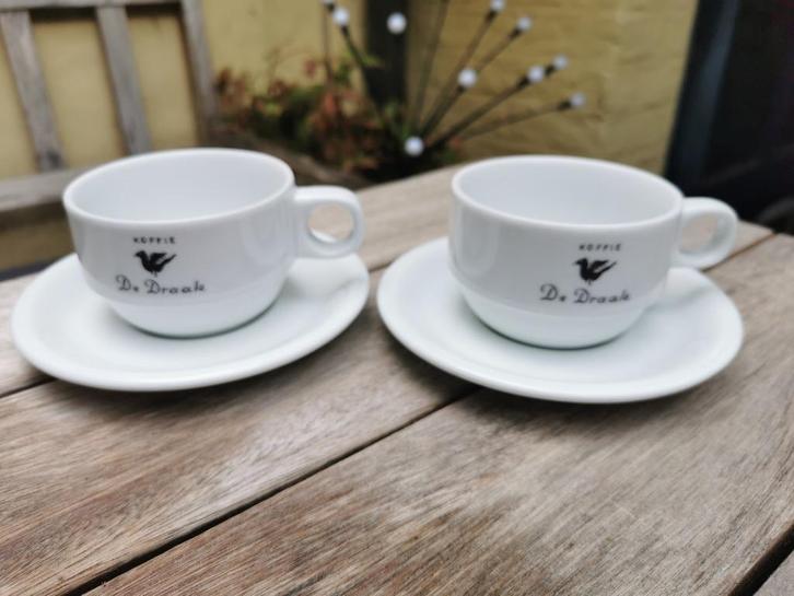 Kopjes en schoteltjes Koffie De Draak - Gent, Huis en Inrichting, Keuken | Servies, Zo goed als nieuw, Kop(pen) en/of Schotel(s)