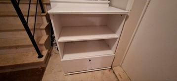 Wit mooie gebruikte tv kast-bar kast,open kast met 1 lade beschikbaar voor biedingen