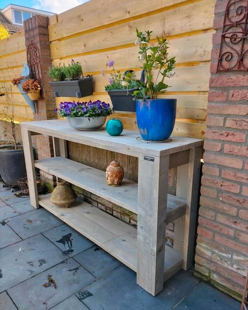 Sidetables / tuintafels van steigerhout, Tuin en Terras, Tuinwanddecoratie, Nieuw, Ophalen of Verzenden