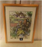 Mooi Oude Gravure 'De Heilige Familie' - 44x34, Antiek en Kunst, Kunst | Etsen en Gravures, Ophalen of Verzenden