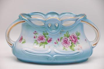 Art nouveau - cache pot - hemels blauw - Saint Ghislain - BE beschikbaar voor biedingen