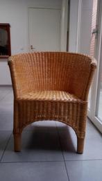 4 lichtbruine rieten stoelen, Huis en Inrichting, Stoelen, Ophalen, Riet of Rotan, Gebruikt, Bruin