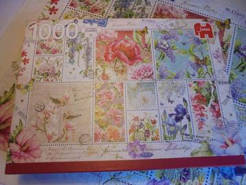 Puzzel 1000 stuks Jumbo "bloemenpostzegels" beschikbaar voor biedingen