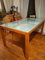 Table bois & verre - IKEA modèle RISTI, 90*160 style moderne, Rectangulaire, 50 à 100 cm, 150 à 200 cm