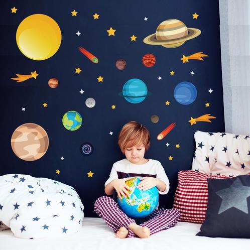 Sticker mural enfant Planètes du système solaire