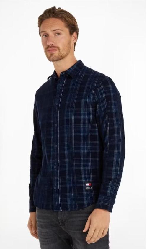 Tommy Jeans - Check Cord hemd XL, Kleding | Heren, Overhemden, Nieuw, Halswijdte 43/44 (XL), Blauw, Ophalen of Verzenden