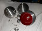 3 lampes suspensions design, ext. alu int. rouge, Ophalen, Gebruikt, Design tendance, Metaal