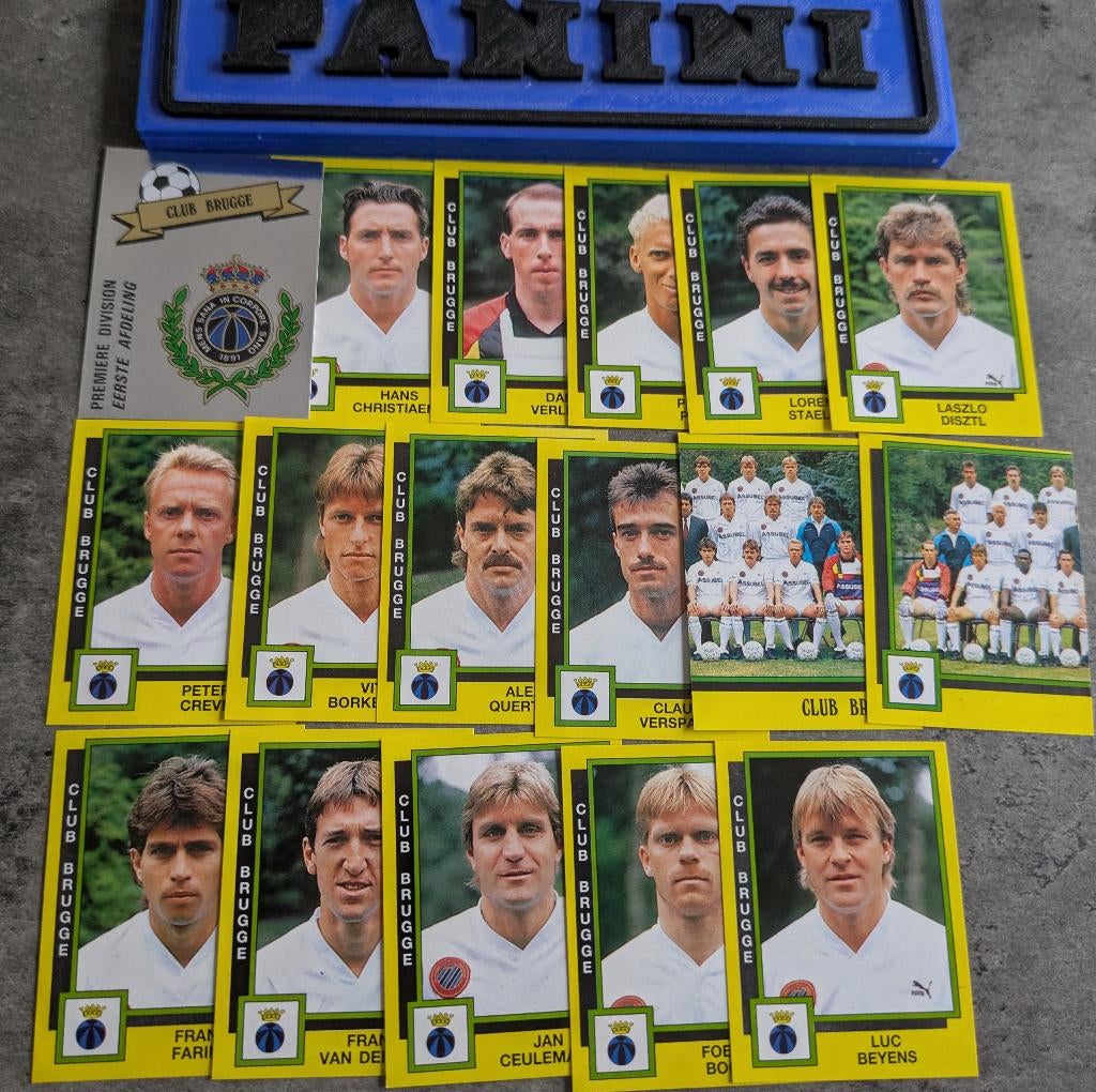 PANINI FOOTBALL 91 CLUB BRUGGE 17 STICKERS 1991, Hobby en Vrije tijd, Verzenden, Nieuw