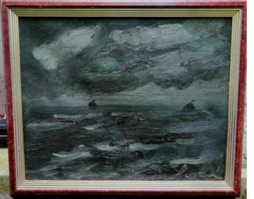 Constant Permeke '' Avond op zee '' olieverf op doek beschikbaar voor biedingen