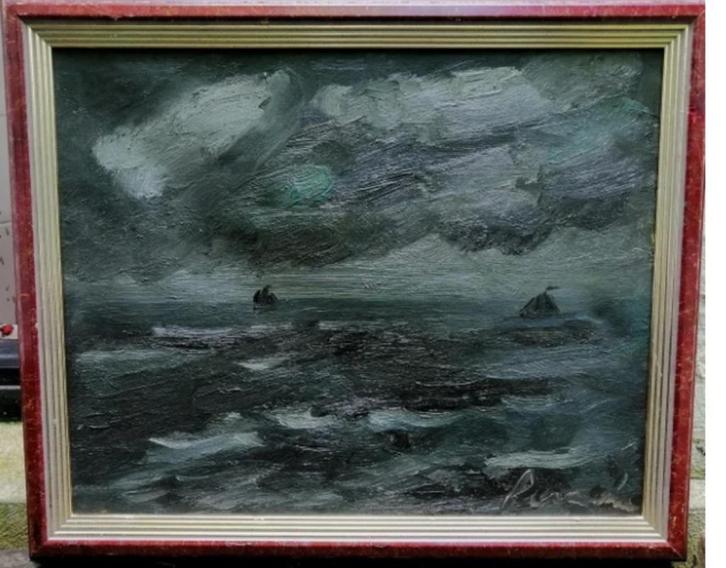 Constant Permeke '' Avond op zee '' olieverf op doek, Antiek en Kunst, Kunst | Schilderijen | Klassiek, Verzenden