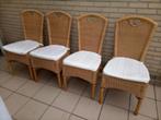 4 Rotan stoelen met kussens, Ophalen, Overige kleuren, Riet of Rotan, Zo goed als nieuw