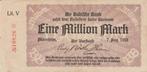 Bankbiljet Duitsland 1.000.000 Mark 1923, Postzegels en Munten, Los biljet, Duitsland, Ophalen of Verzenden
