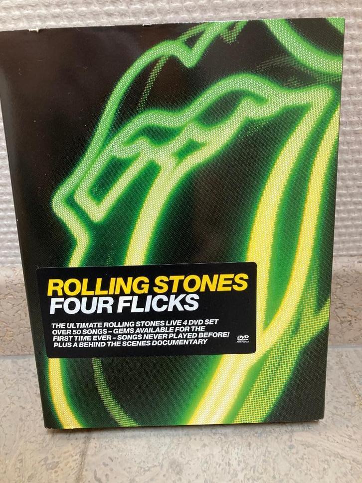 Rolling Stones Four Flicks 4-delige DVD box, Cd's en Dvd's, Dvd's | Muziek en Concerten, Zo goed als nieuw, Muziek en Concerten