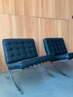 Barcelona chair zwart - replica - 2 stuks, Maison & Meubles, 75 à 100 cm, Moins de 150 cm, Une personne, Enlèvement