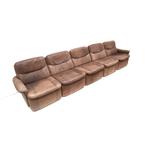 Grote vintage elementenbank bank jaren '60 '70 modulair, Huis en Inrichting, Verzenden, Leer