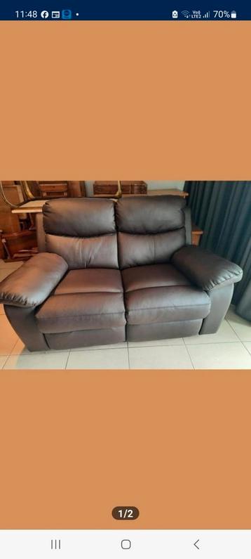 Fauteuil relax biplace en similicuir, Enlèvement, Comme neuf
