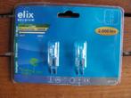 Lot van 2 Elix Halogeen lampen 33 W 500 lumen., 30 tot 60 watt, Halogeen (gloei)lamp, Nieuw, Bipin of Steekvoet