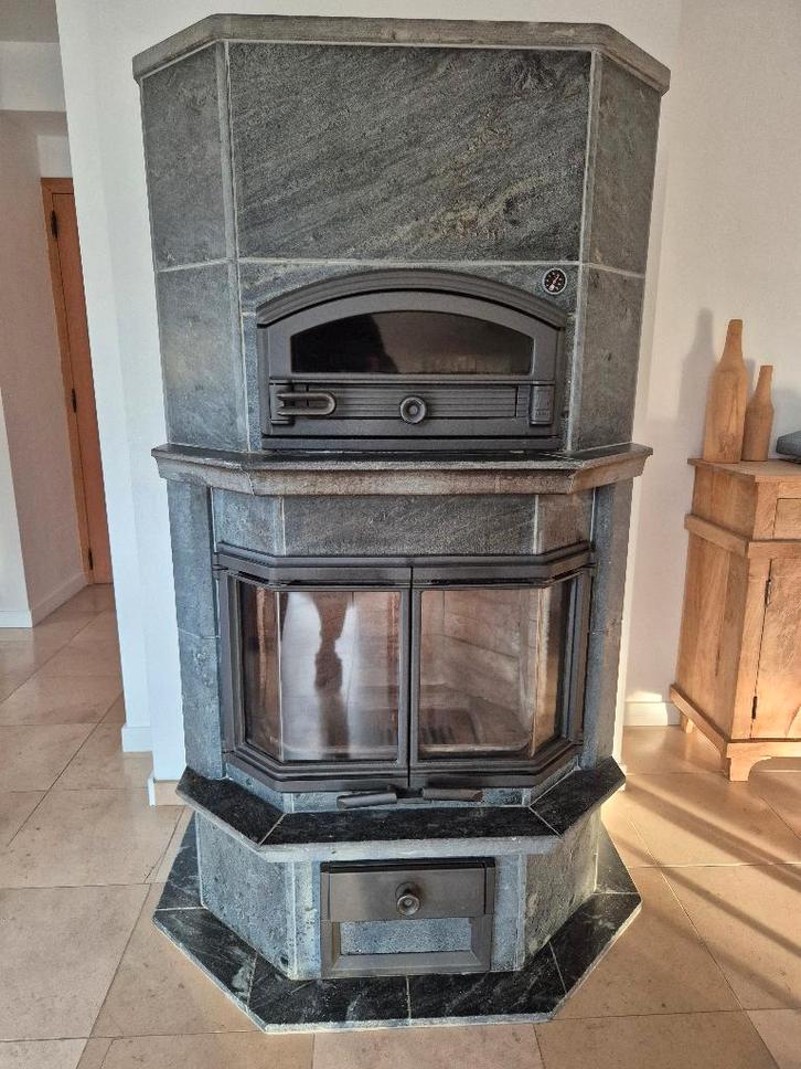 Speksteenkachel, Huis en Inrichting, Kachels, Gebruikt, Vrijstaand, Houtkachel, Hout, Ophalen