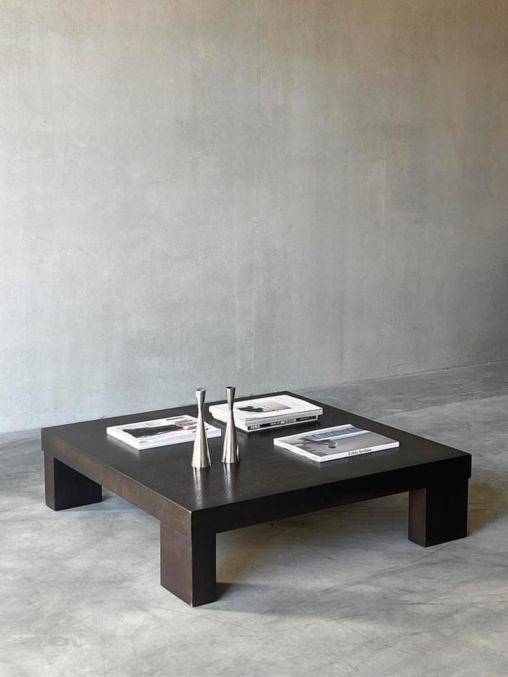 Vintage houten lage salontafel, Maison & Meubles, Tables | Tables de salon, Comme neuf, Enlèvement