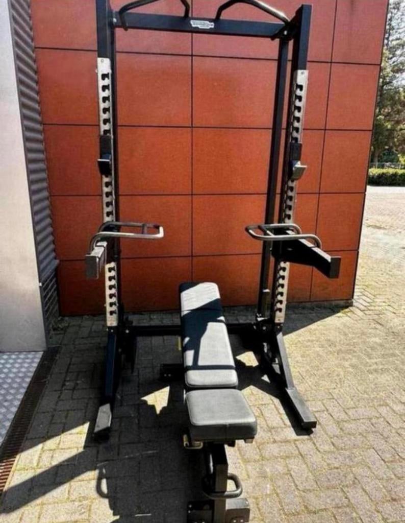 Technogym Pure Strength Halfrack, 147,5kg Gewichten,Bankje, Sport en Fitness, Fitnessmaterialen, Gebruikt, Ophalen