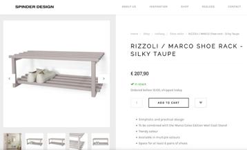 SPINDER Design Shoe Rack - "RIZZOLI / MARCO Silky Taupe", Enlèvement, Neuf, Scandinavian / Danish