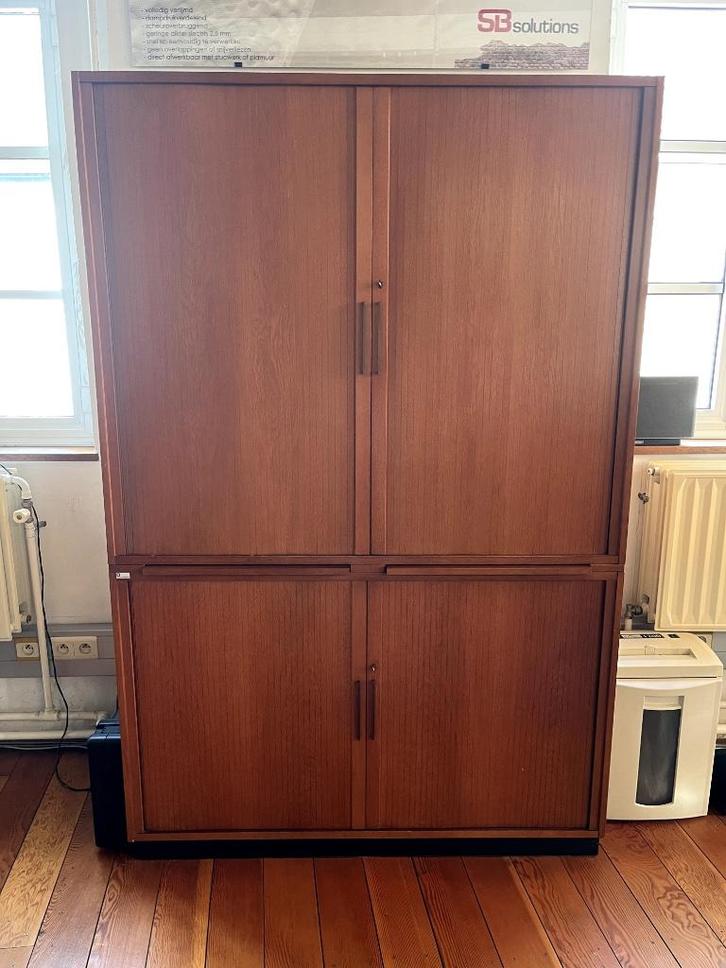 2 Vintage teak bureelkasten, Antiek en Kunst, Antiek | Meubels | Kasten, Ophalen