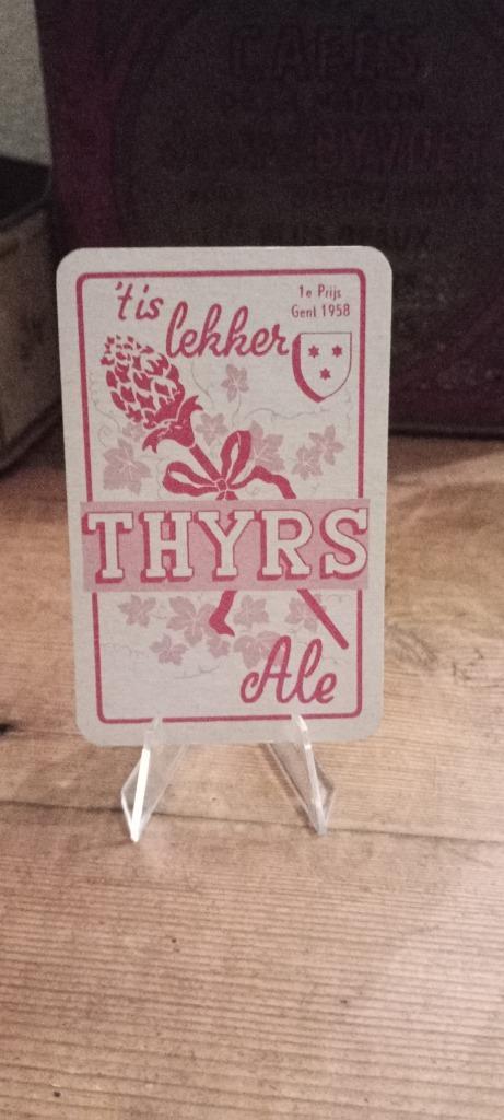 Brouwerij oud bier Thyrs speelkaart #1, Verzamelen, Biermerken, Gebruikt, Overige typen, Overige merken, Ophalen of Verzenden
