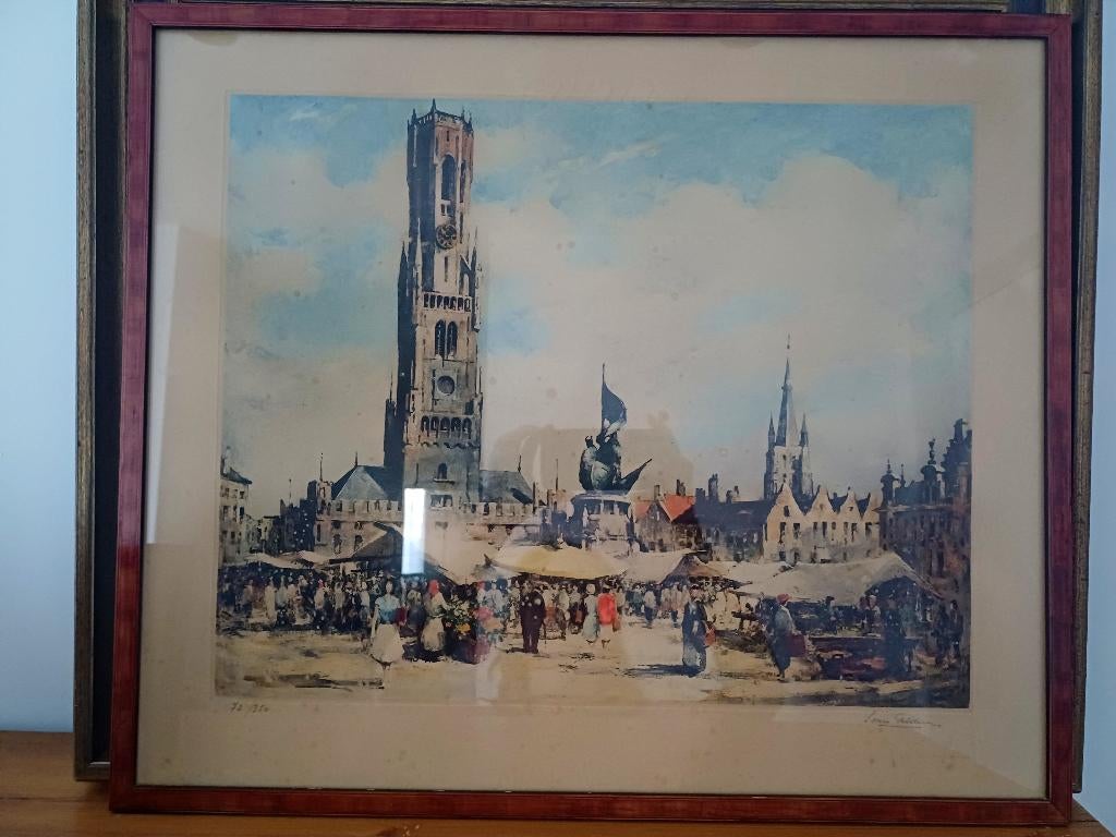 S. van gelderen – Litho Belfort Brugge, Antiek en Kunst, Kunst | Etsen en Gravures, Ophalen