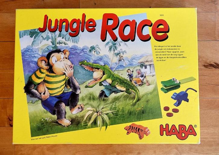 Haba gezelschapsspel Jungle Race, Hobby en Vrije tijd, Gezelschapsspellen | Bordspellen, Zo goed als nieuw, Ophalen of Verzenden