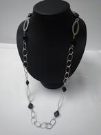 '80s vintage zilverkleurige Art-Deco ketting LBVYR, Overige materialen, Verstelbaar, Nieuw, Ophalen of Verzenden