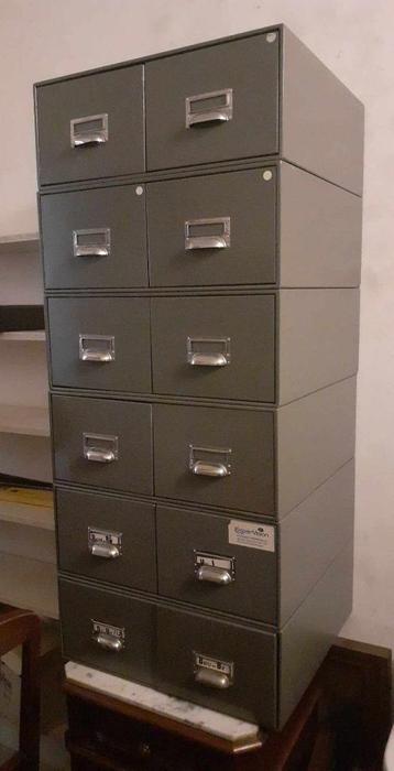 Vintage dossierkast, Huis en Inrichting, Kasten | Roldeurkasten en Archiefkasten, Ophalen, 100 tot 150 cm, 50 tot 100 cm, Zo goed als nieuw