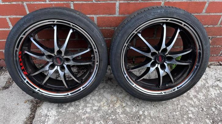 2x DOTZ velgen 18 inch met Continental banden, Autos : Pièces & Accessoires, Pneus & Jantes, Pneu(s), 18 pouces, 225 mm, Enlèvement