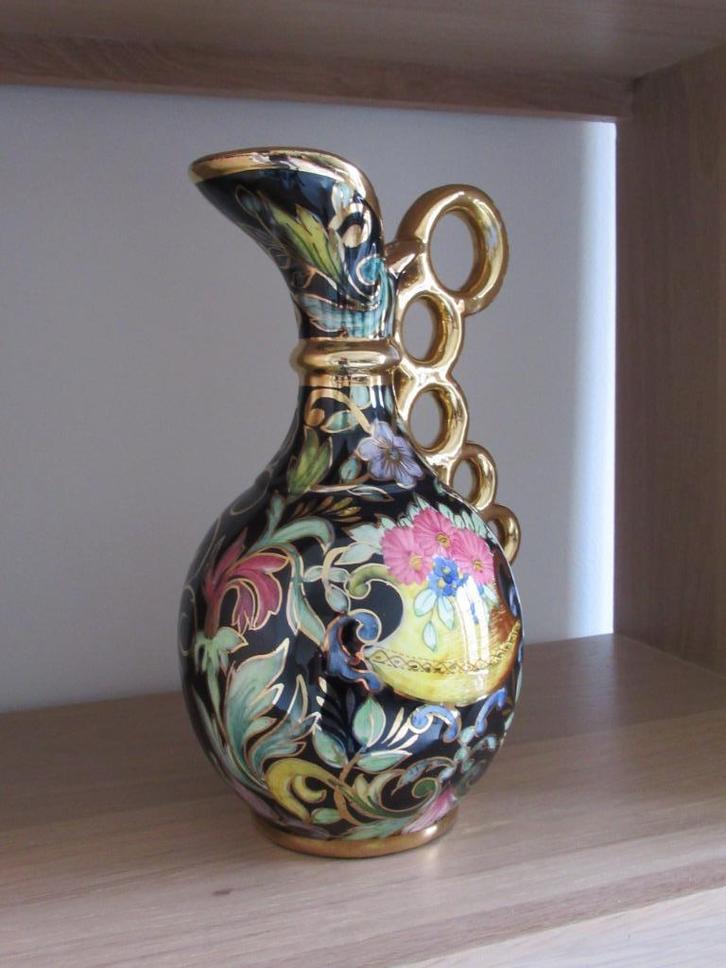 vaas-verguld-BELGIUM 279-keramiek-VINTAGE, Antiek en Kunst, Antiek | Vazen, Ophalen of Verzenden