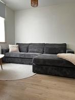 Grijze zetel sofa, Huis en Inrichting, Ophalen, Ribstof, 100 tot 125 cm, Zo goed als nieuw