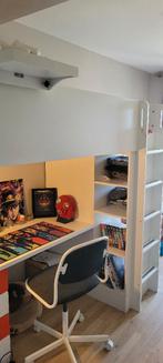 Lit mezzanine + bureau, Maison & Meubles, Chambre à coucher | Lits superposés & Lits mezzanines, 90 cm, Enlèvement, 200 cm, 160 à 180 cm