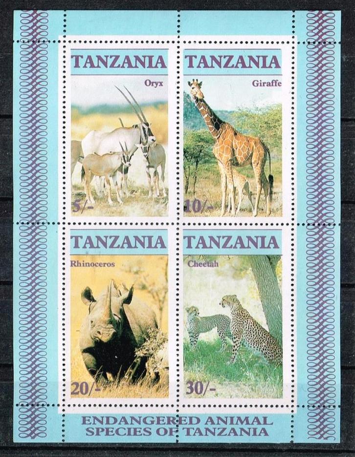 Timbres de Tanzanie - K 4498 - animaux sauvages, Timbres & Monnaies, Timbres | Afrique, Non oblitéré, Tanzanie, Envoi