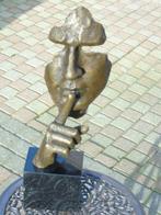 statue buste un visage le silence en bronze signé sur marbre, Antiquités & Art, Bronze, Enlèvement ou Envoi