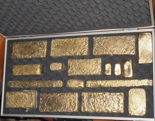 Koffer Vol Met Goud 17 Goudbaren Goudbaar Inclusief Koffer, Postzegels en Munten, Edelmetalen en Baren, Goud, Verzenden