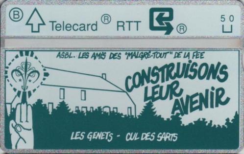 Télécarte Phonecard belge 211 A.M.T. (Construisons leur Aven, Verzamelen, Telefoonkaarten, Ophalen