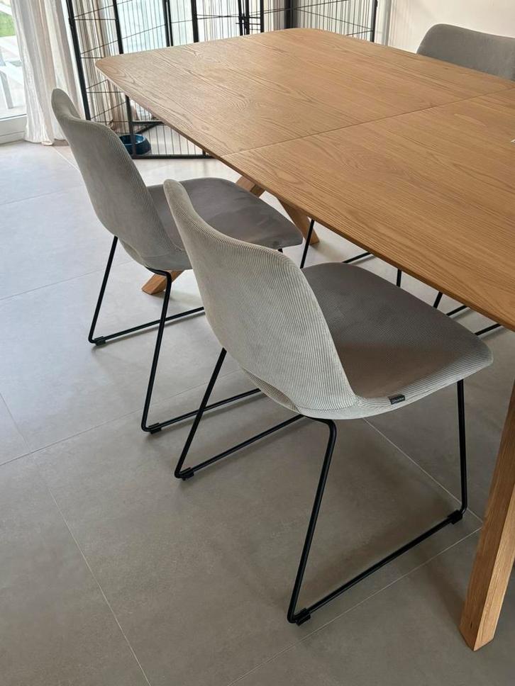 Eetkamerstoelen KAVE HOME, Huis en Inrichting, Stoelen, Zo goed als nieuw, Vier, Stof, Grijs, Ophalen