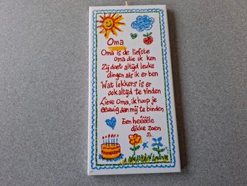 Spreuktegel oma is de liefste  beschikbaar voor biedingen